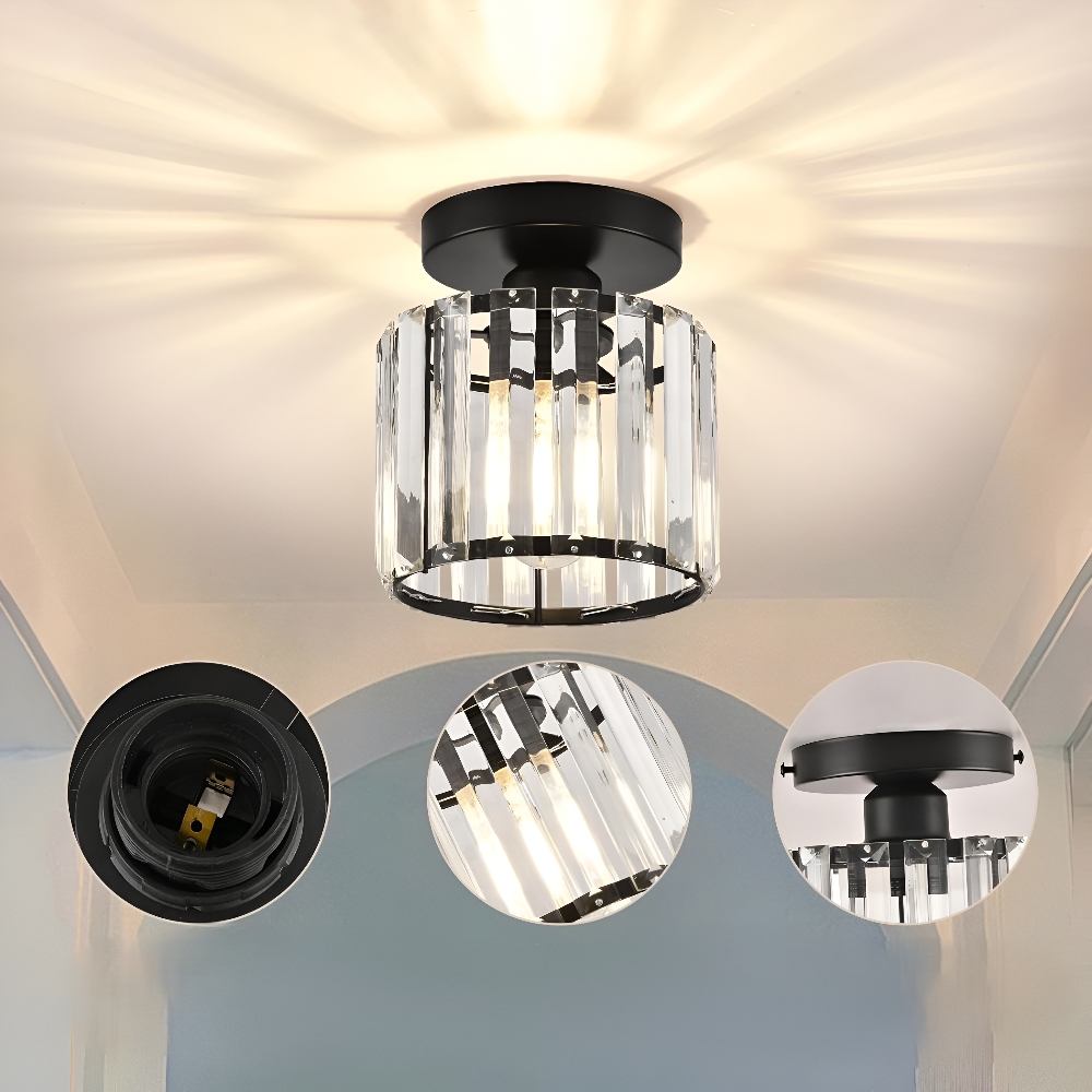 Crystalon Plafonnier – Plafonnier Moderne Minimaliste avec Détails en Cristal