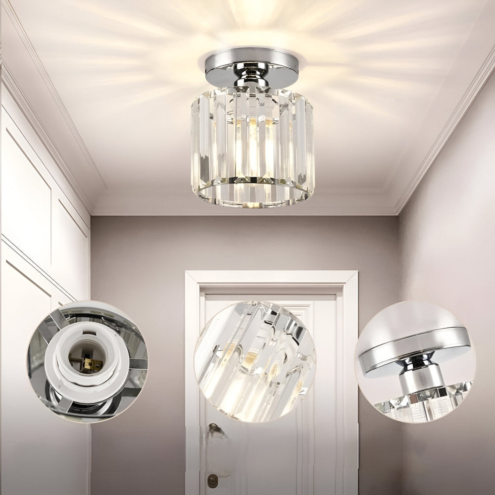 Crystalon Plafonnier – Plafonnier Moderne Minimaliste avec Détails en Cristal