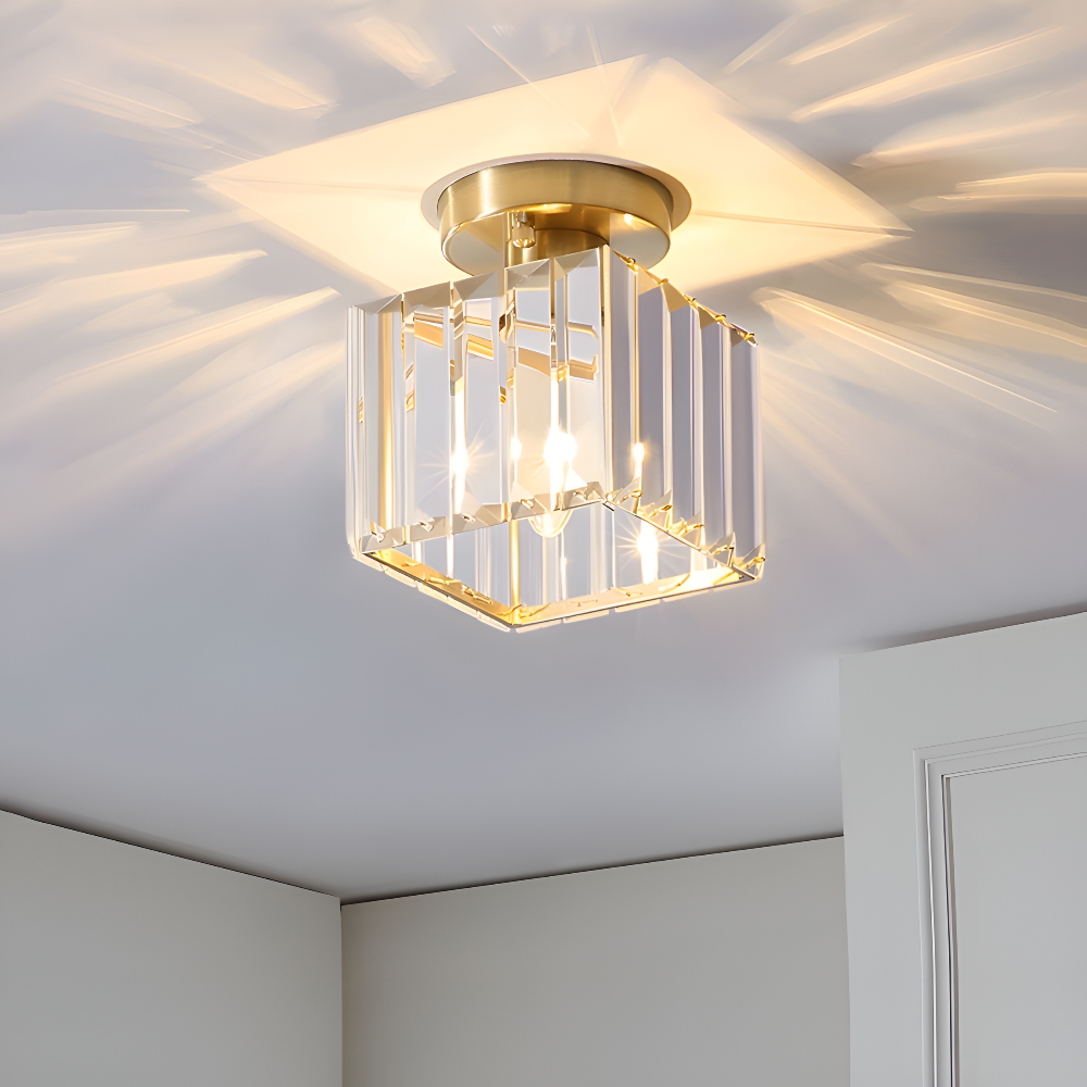 Crystalon Plafonnier – Plafonnier Moderne Minimaliste avec Détails en Cristal