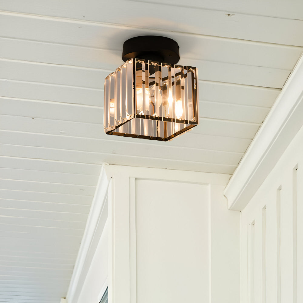 Crystalon Plafonnier – Plafonnier Moderne Minimaliste avec Détails en Cristal