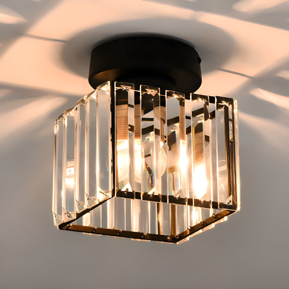Crystalon Plafonnier – Plafonnier Moderne Minimaliste avec Détails en Cristal