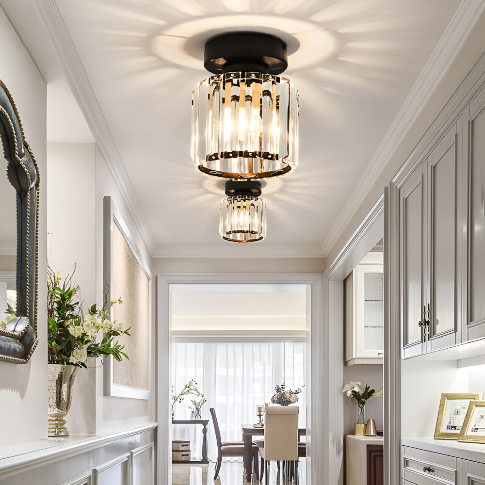 Crystalon Plafonnier – Plafonnier Moderne Minimaliste avec Détails en Cristal