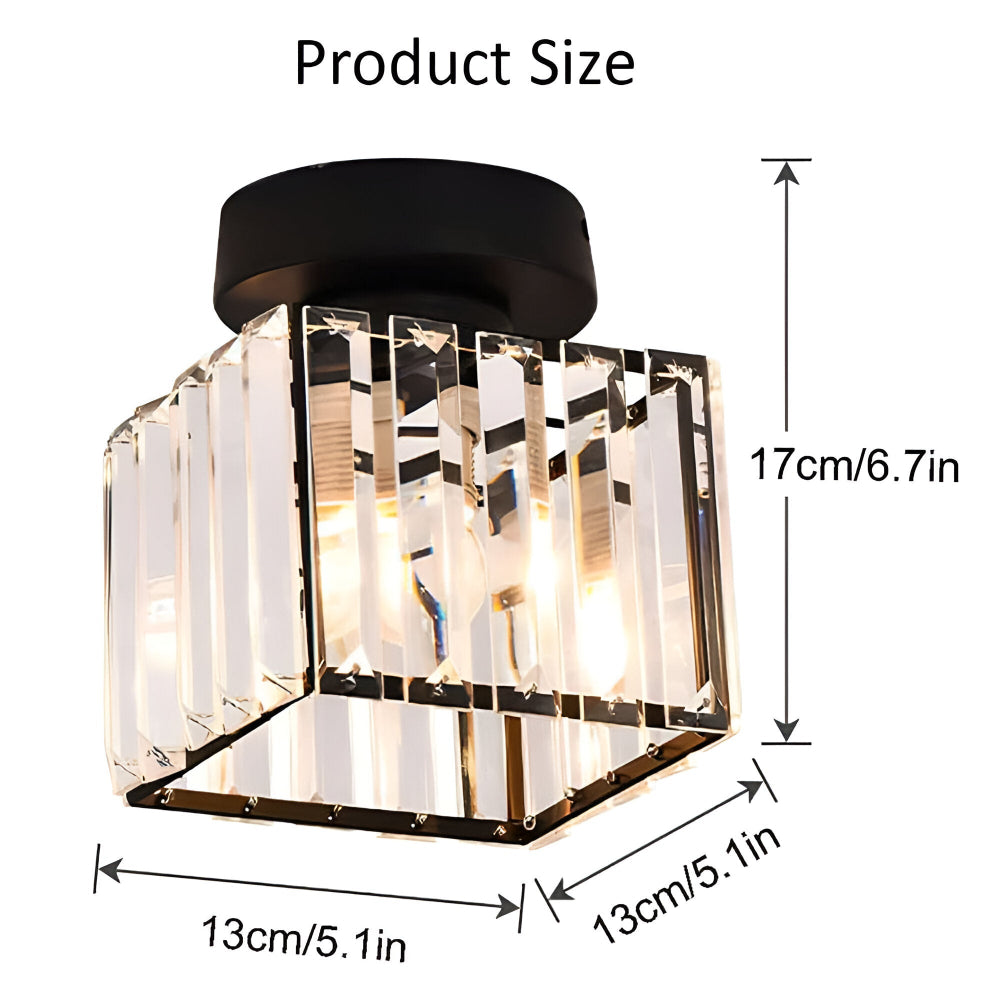 Crystalon Plafonnier – Plafonnier Moderne Minimaliste avec Détails en Cristal