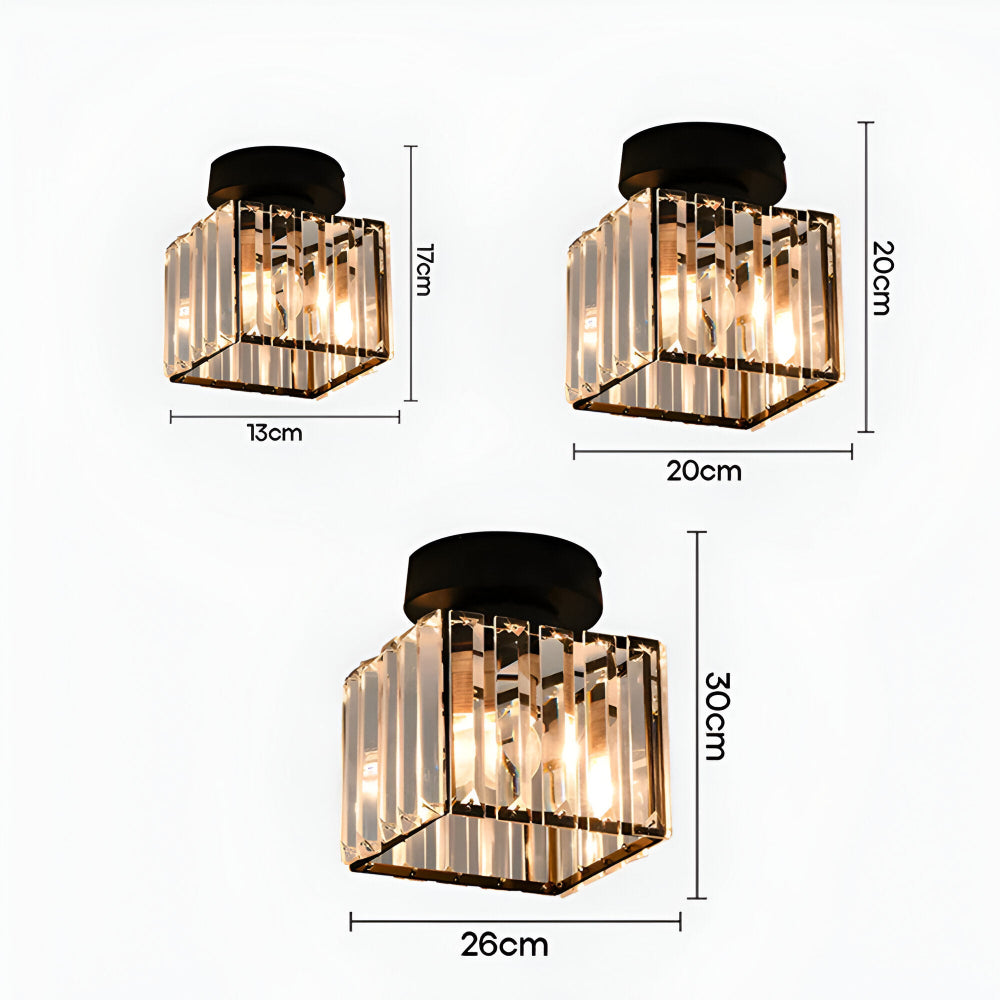 Crystalon Plafonnier – Plafonnier Moderne Minimaliste avec Détails en Cristal