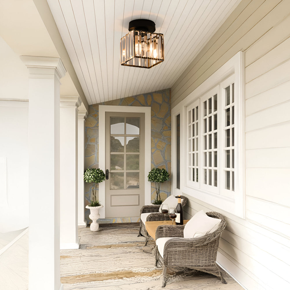 Crystalon Plafonnier – Plafonnier Moderne Minimaliste avec Détails en Cristal