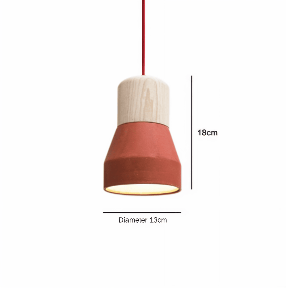 Concrea – Lampe de plafond en béton avec détails en bois