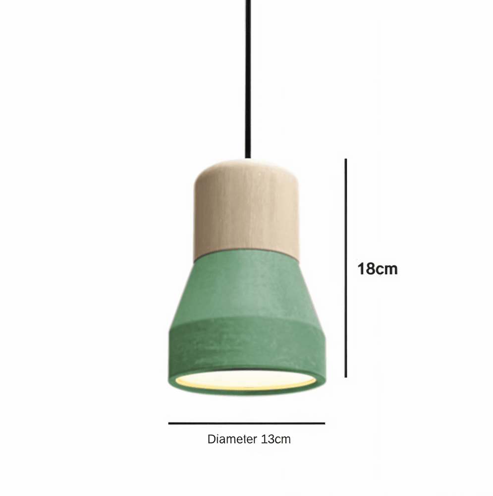 Concrea – Lampe de plafond en béton avec détails en bois