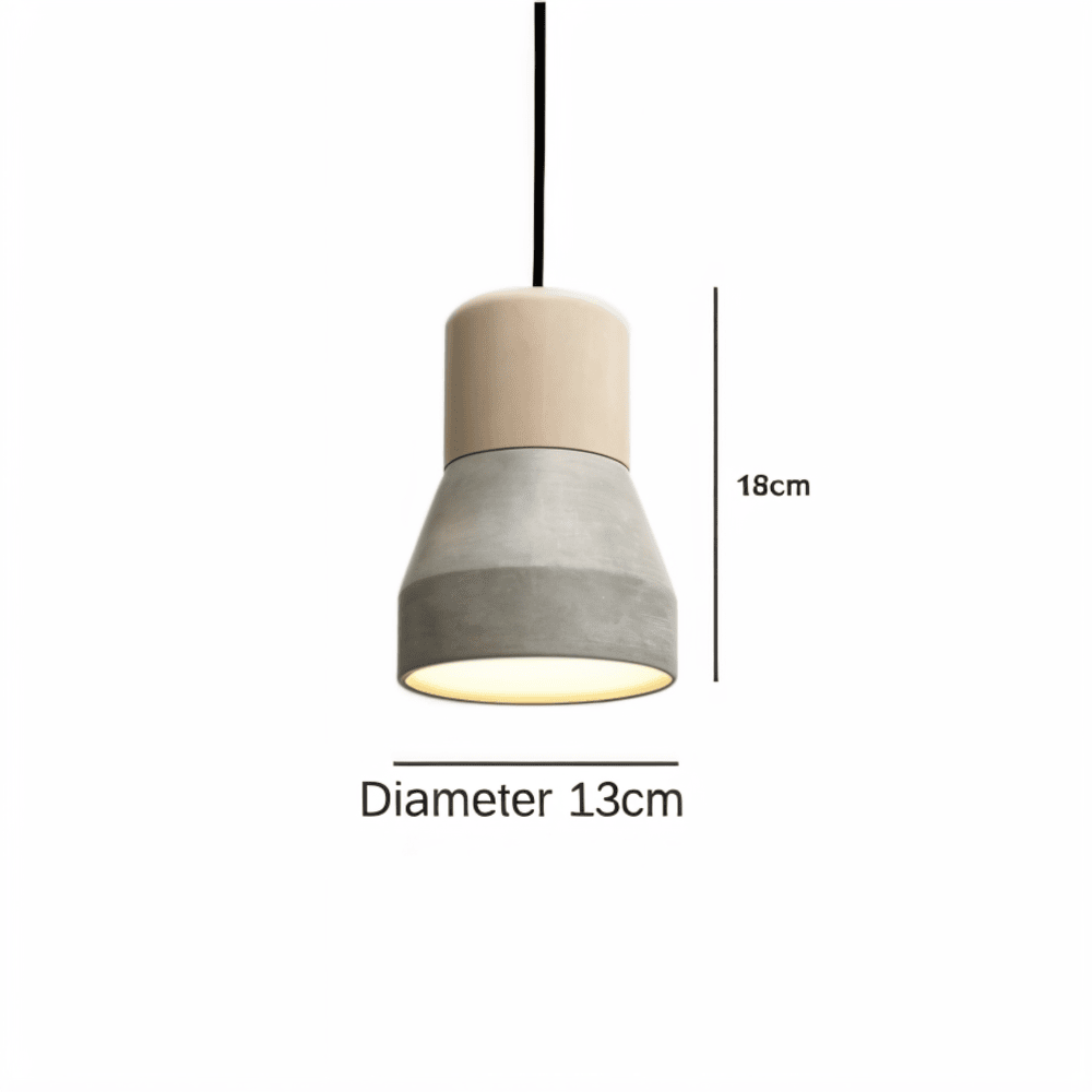 Concrea – Lampe de plafond en béton avec détails en bois