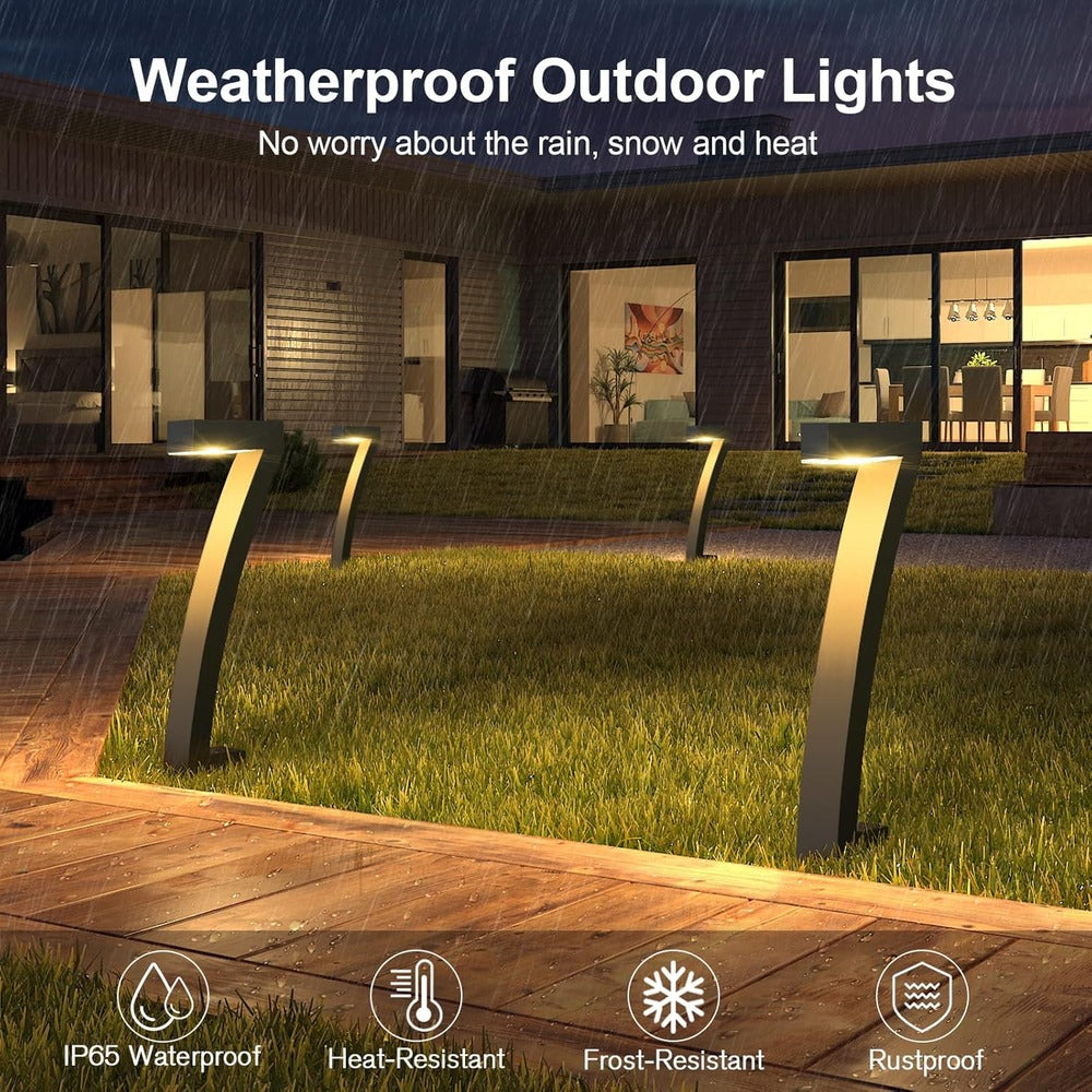 Curvea – Lampes Solaires en Ensemble avec Design Moderne pour Jardin & Allées
