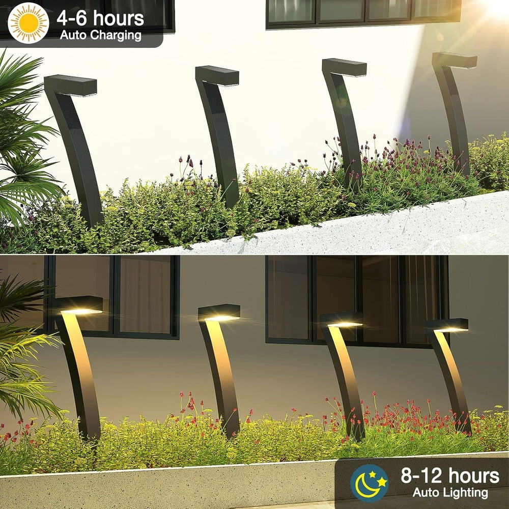 Curvea – Lampes Solaires en Ensemble avec Design Moderne pour Jardin & Allées