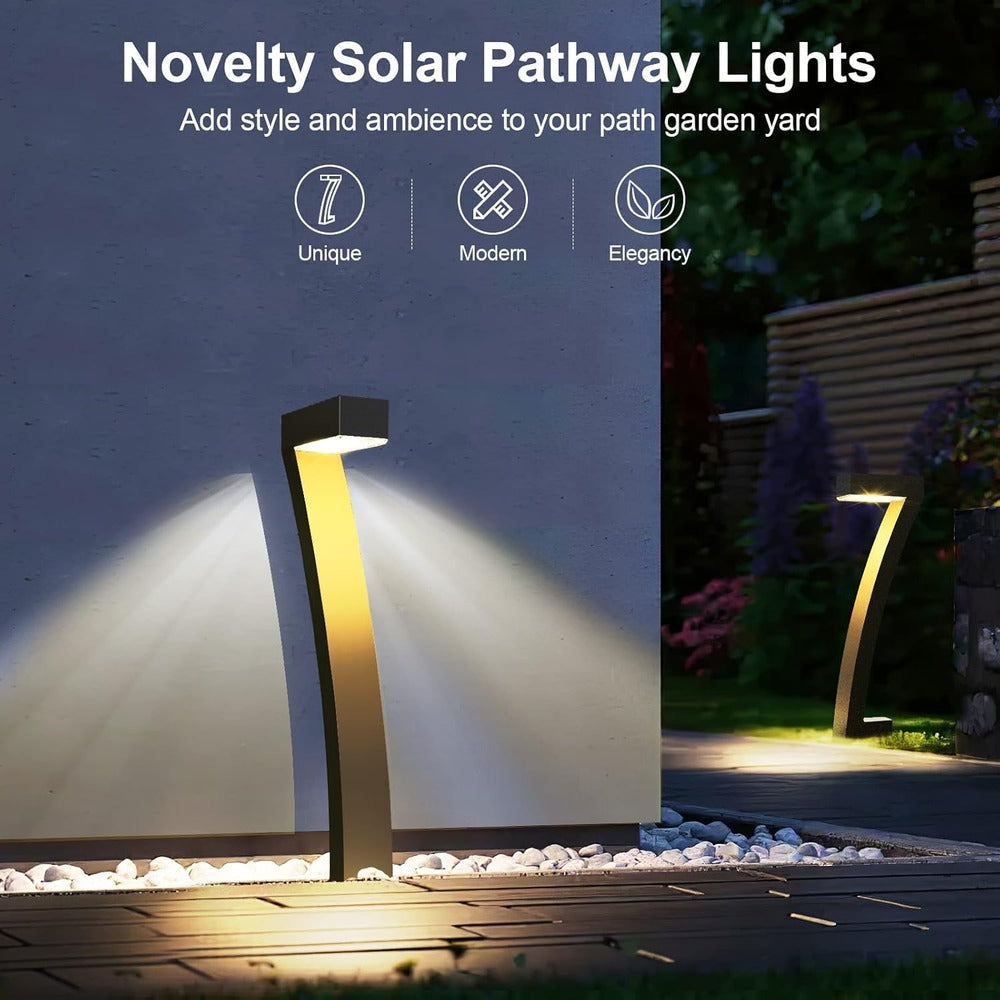Curvea – Lampes Solaires en Ensemble avec Design Moderne pour Jardin & Allées