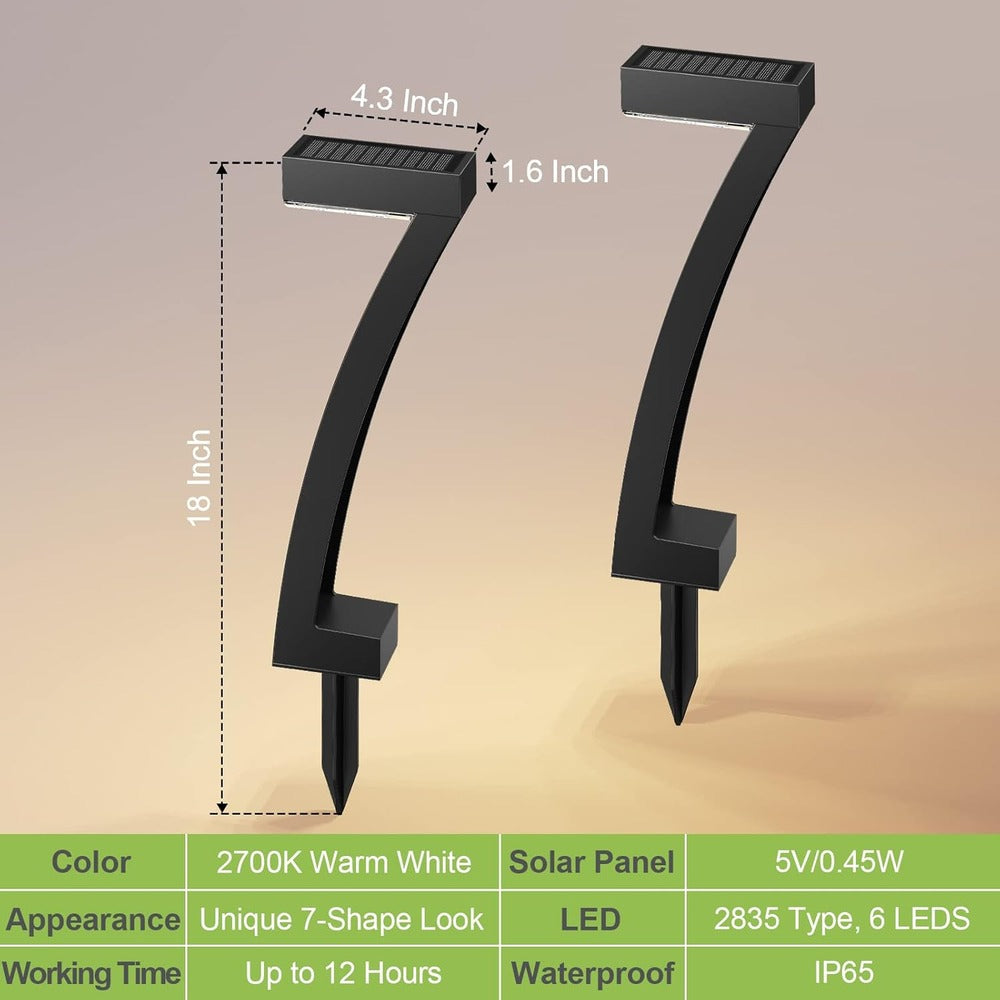 Curvea – Lampes Solaires en Ensemble avec Design Moderne pour Jardin & Allées