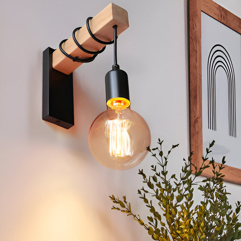 Applique Murale Oakvera – Applique Murale en Bois Naturel en Chêne et Métal au Design Minimaliste