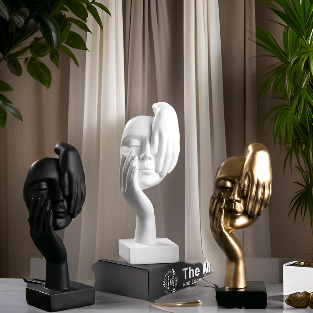 Sculpture abstraite au design moderne – décoration élégante en résine