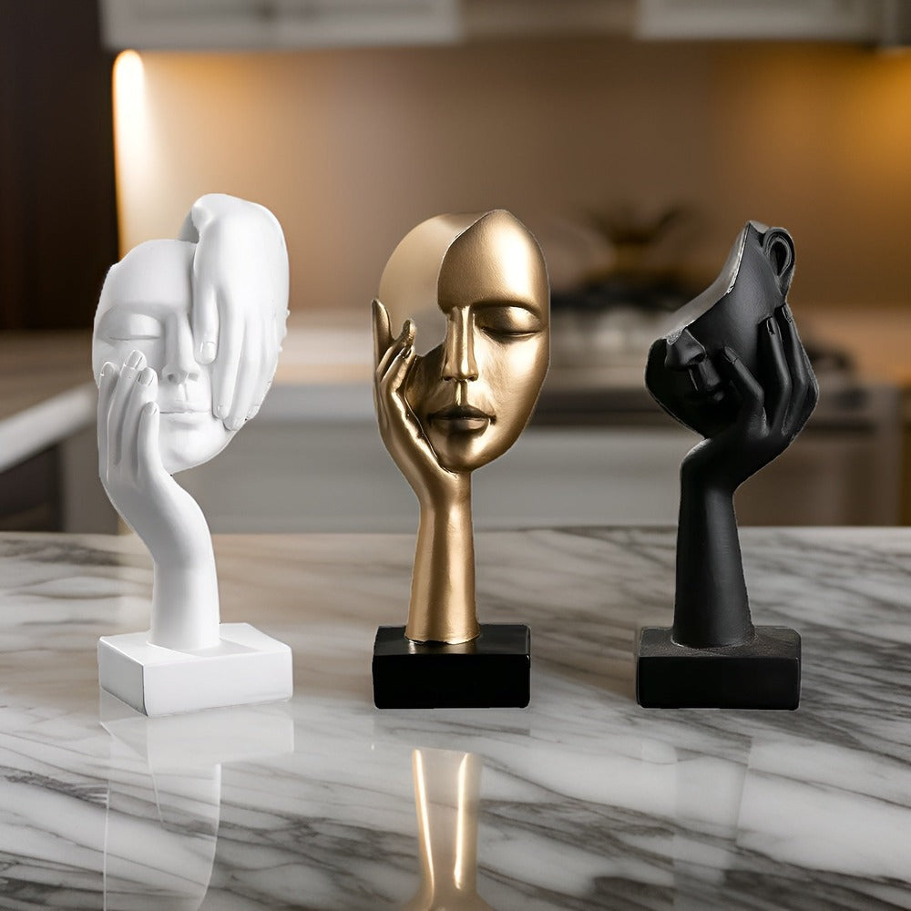 Sculpture abstraite au design moderne – décoration élégante en résine