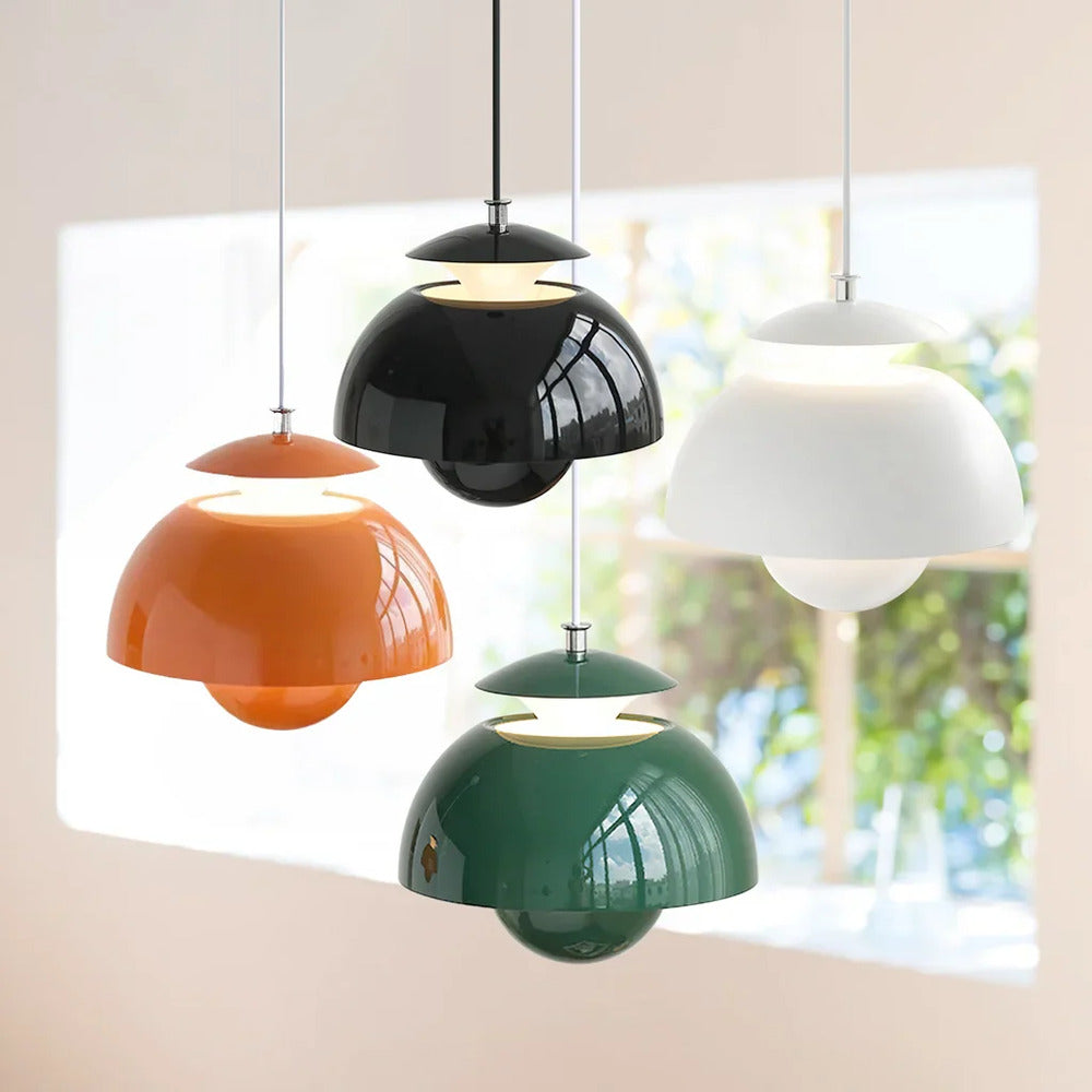Suspension en design floral – lampe en métal nordique rétro