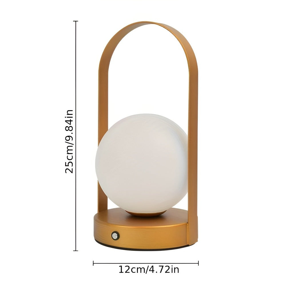 OrbitaLED - Lampe de table sans fil avec globe - Rechargeable et Inoxydable