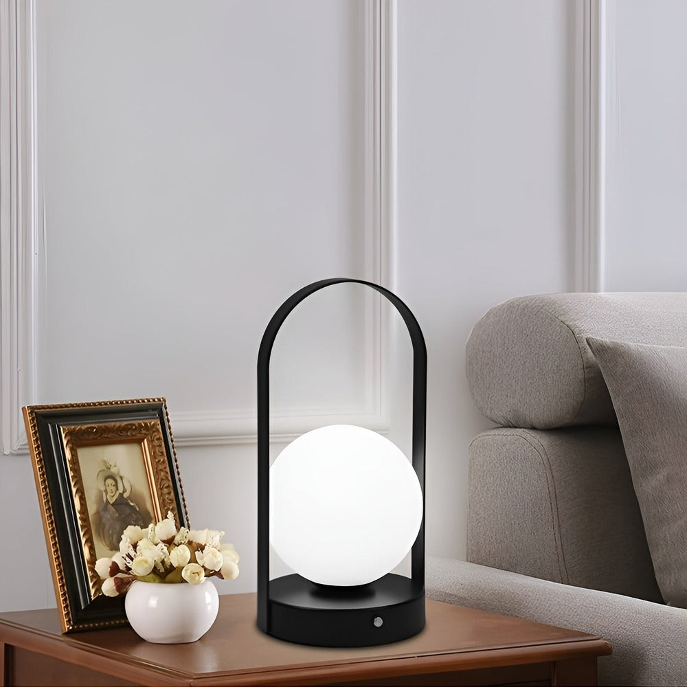 OrbitaLED - Lampe de table sans fil avec globe - Rechargeable et Inoxydable