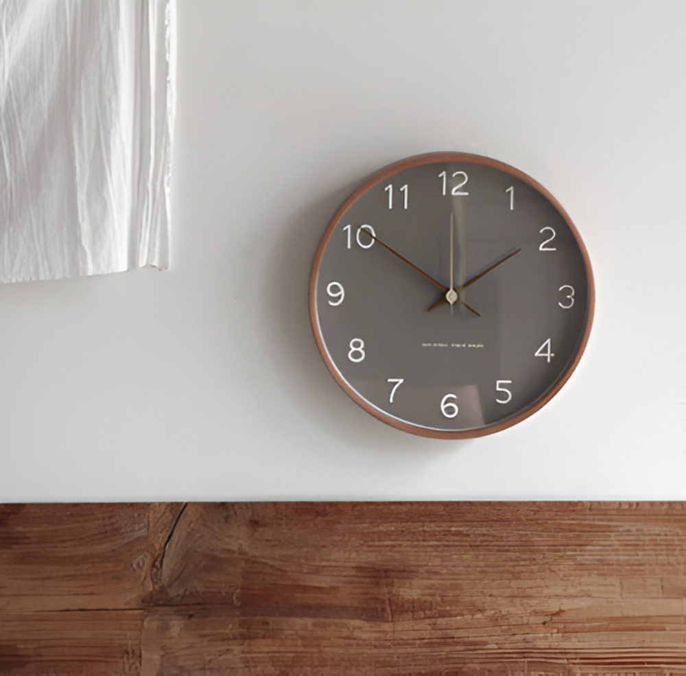 TimberOrb – Horloge Murale Ronde en Bois avec Mécanisme à Quartz Silencieux