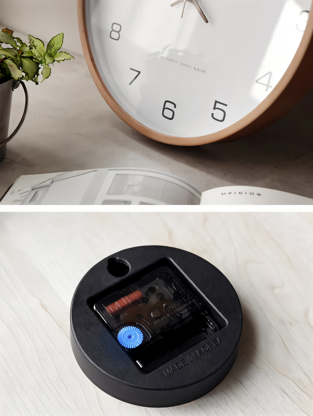 TimberOrb – Horloge Murale Ronde en Bois avec Mécanisme à Quartz Silencieux