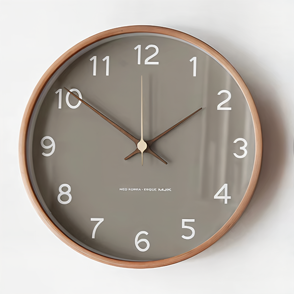 TimberOrb – Horloge Murale Ronde en Bois avec Mécanisme à Quartz Silencieux