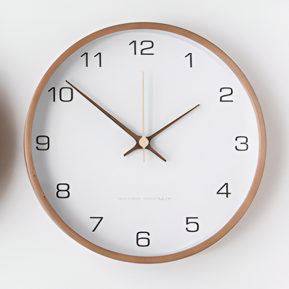 TimberOrb – Horloge Murale Ronde en Bois avec Mécanisme à Quartz Silencieux