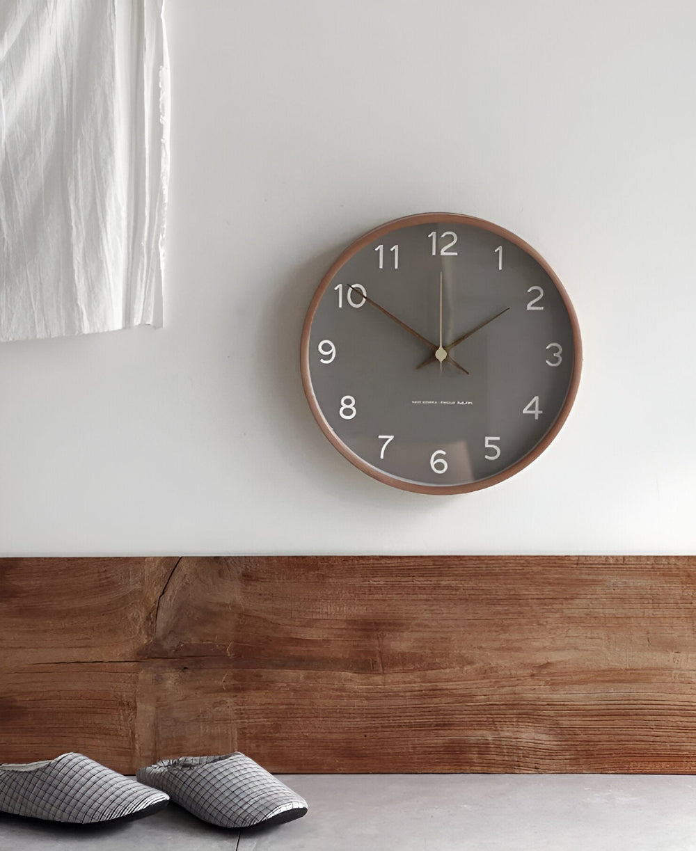 TimberOrb – Horloge Murale Ronde en Bois avec Mécanisme à Quartz Silencieux