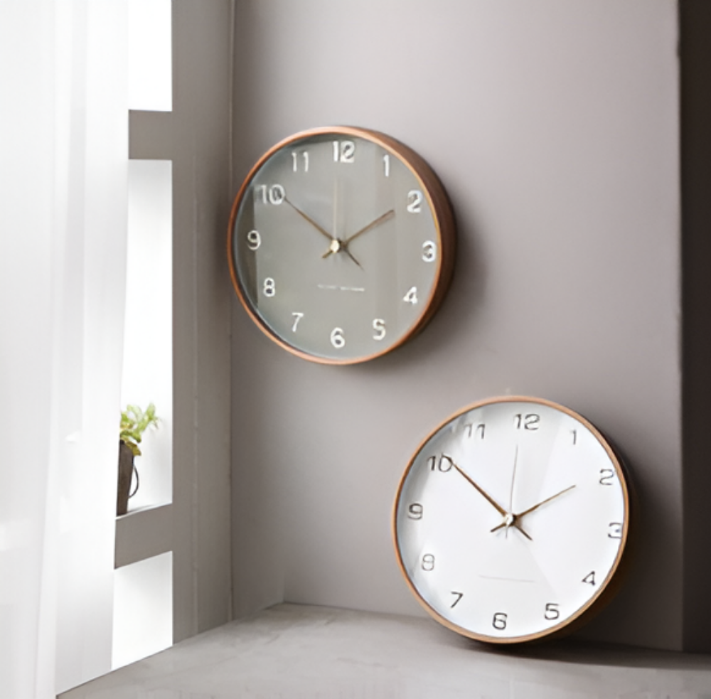 TimberOrb – Horloge Murale Ronde en Bois avec Mécanisme à Quartz Silencieux