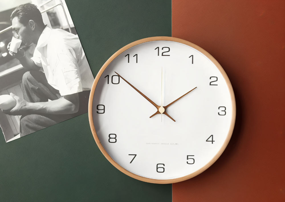 TimberOrb – Horloge Murale Ronde en Bois avec Mécanisme à Quartz Silencieux