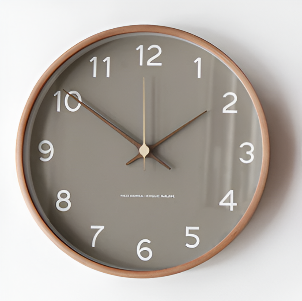 TimberOrb – Horloge Murale Ronde en Bois avec Mécanisme à Quartz Silencieux