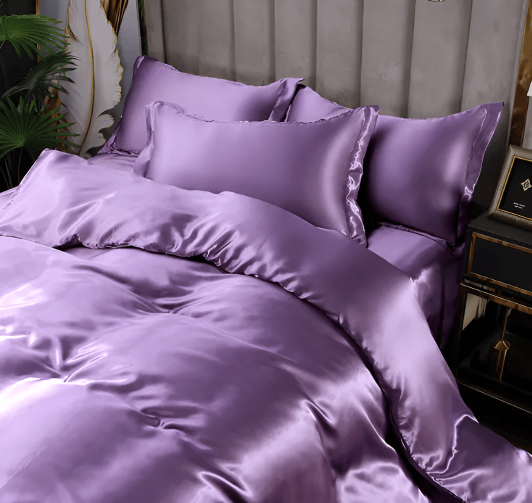 Luxe Soie Housse de Couette – Ensemble de Housse de Couette Exclusif en Soie de Murier avec 2 Taies d'Oreiller