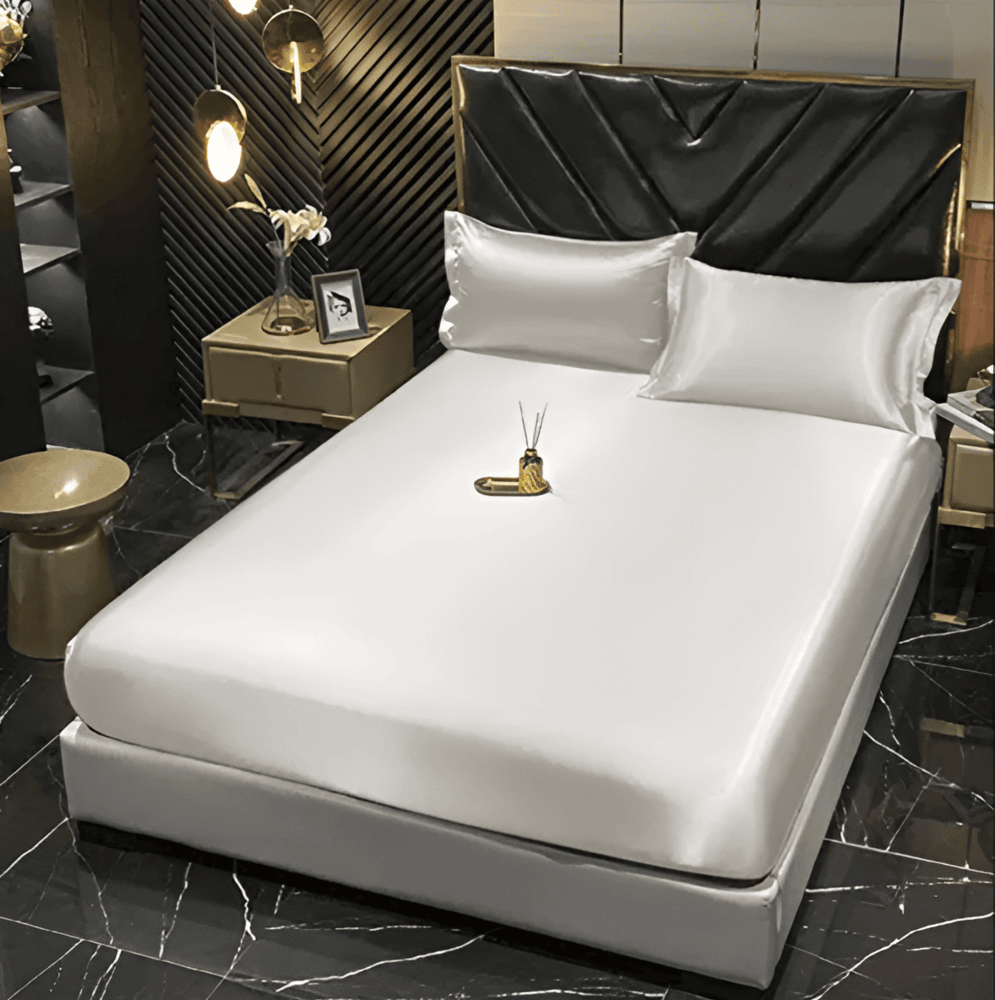Luxe Soie Housse de Couette – Ensemble de Housse de Couette Exclusif en Soie de Murier avec 2 Taies d'Oreiller
