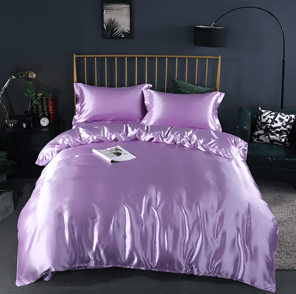 Luxe Soie Housse de Couette – Ensemble de Housse de Couette Exclusif en Soie de Murier avec 2 Taies d'Oreiller