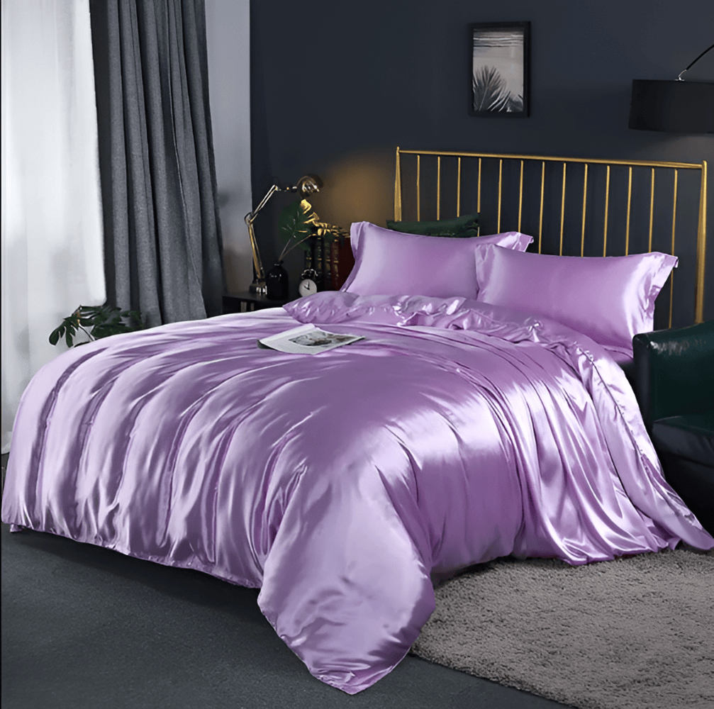 Luxe Soie Housse de Couette – Ensemble de Housse de Couette Exclusif en Soie de Murier avec 2 Taies d'Oreiller