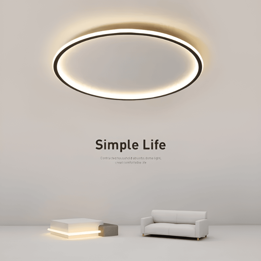 Plafonnier rond LED dimmable en métal et verre – plafonnier moderne
