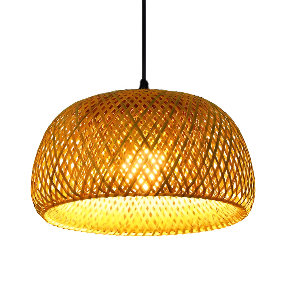 Suspension en Rattan Esthétique - Lampe à Pendre en Bambou Tressé à la Main