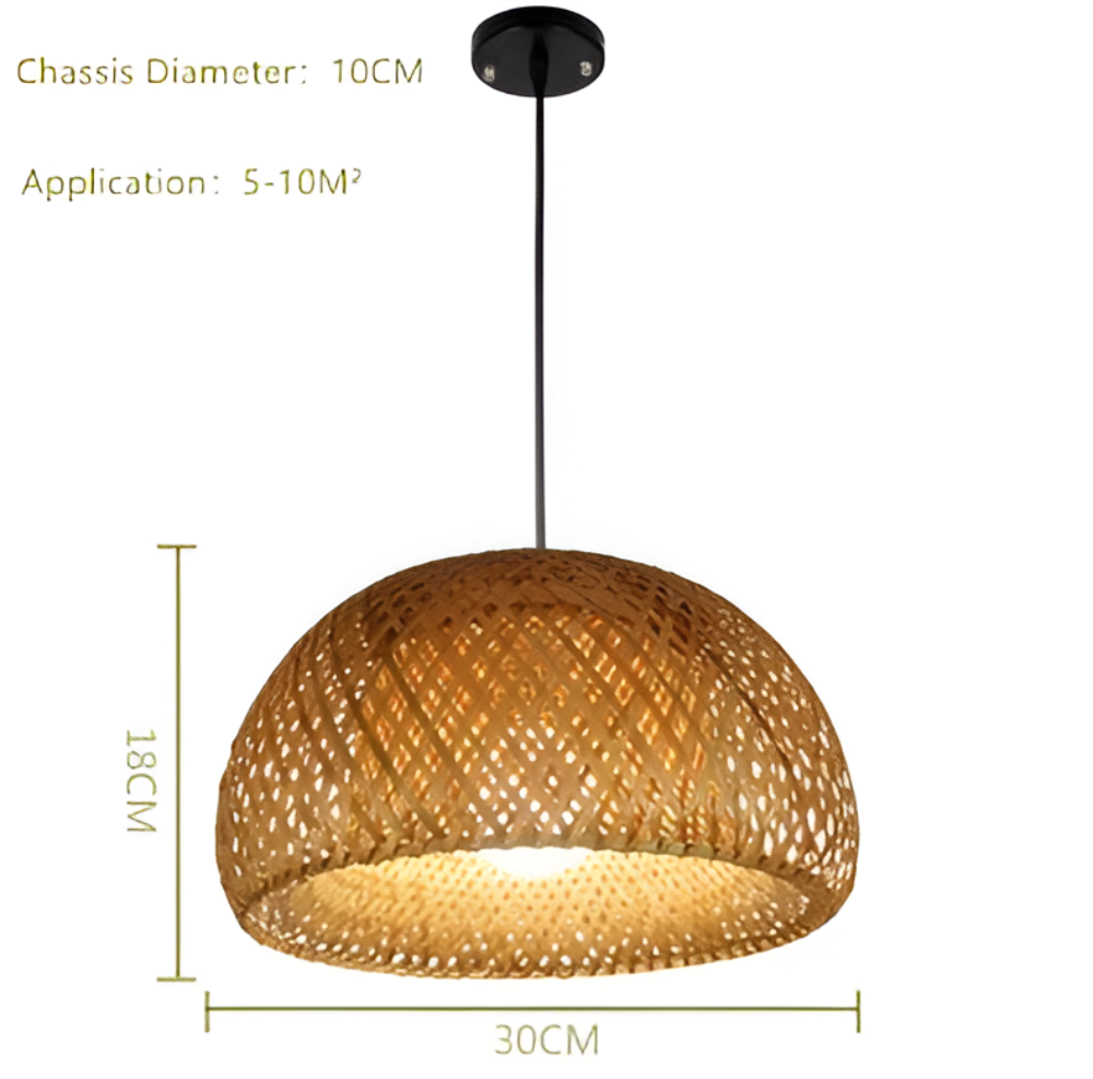 Suspension en Rattan Esthétique - Lampe à Pendre en Bambou Tressé à la Main