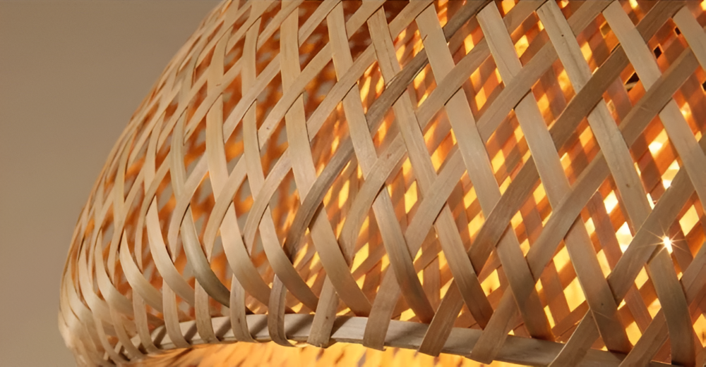Suspension en Rattan Esthétique - Lampe à Pendre en Bambou Tressé à la Main