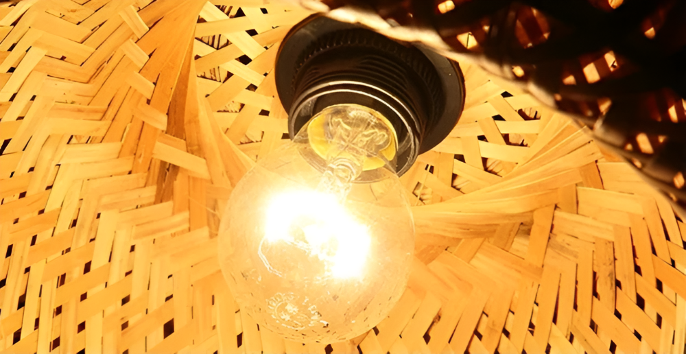 Suspension en Rattan Esthétique - Lampe à Pendre en Bambou Tressé à la Main
