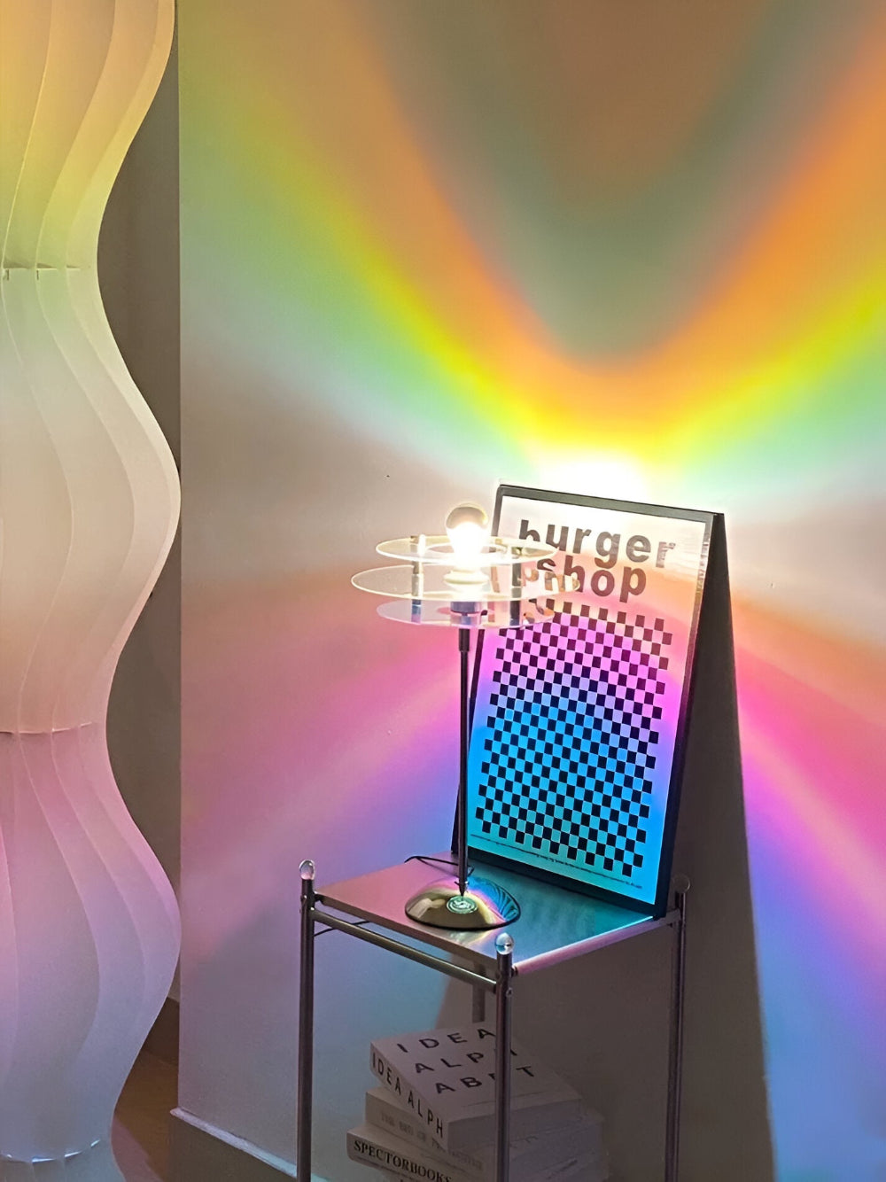 Lampe de table Rays - Lampe de table LED rétro disque