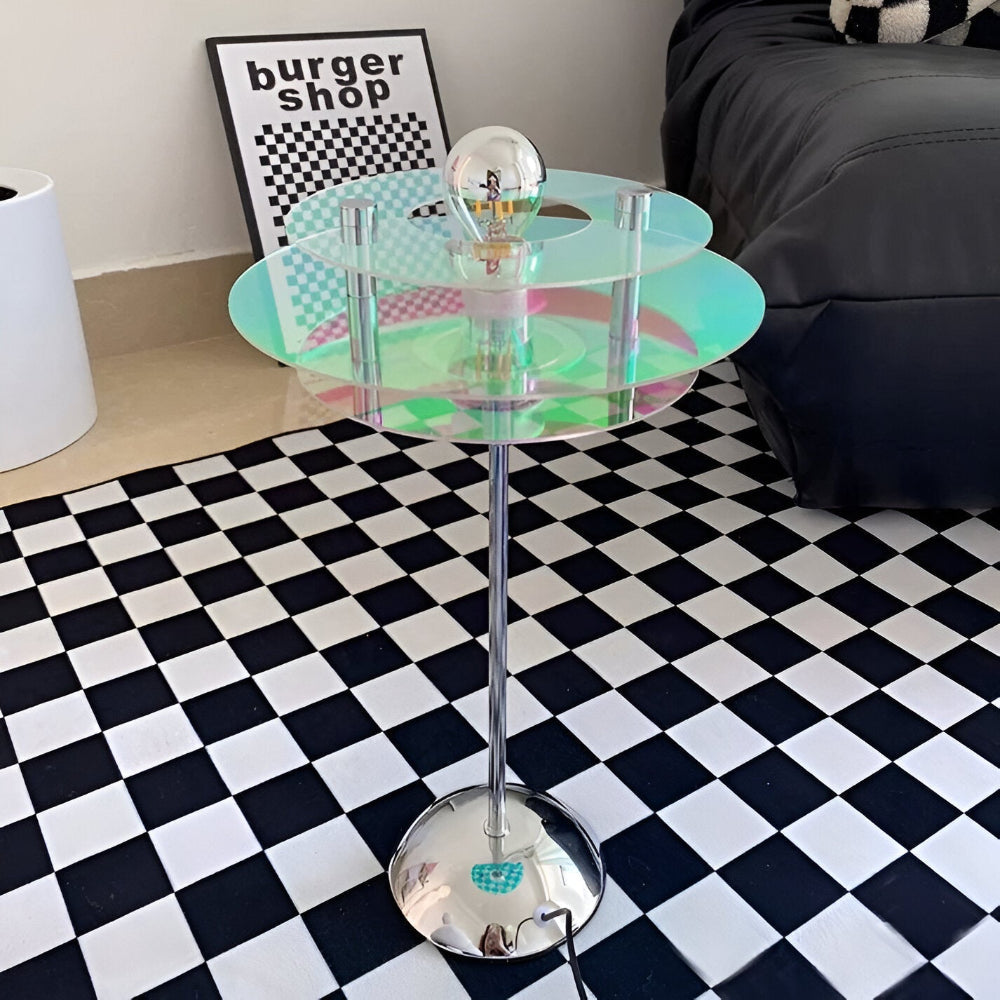 Lampe de table Rays - Lampe de table LED rétro disque