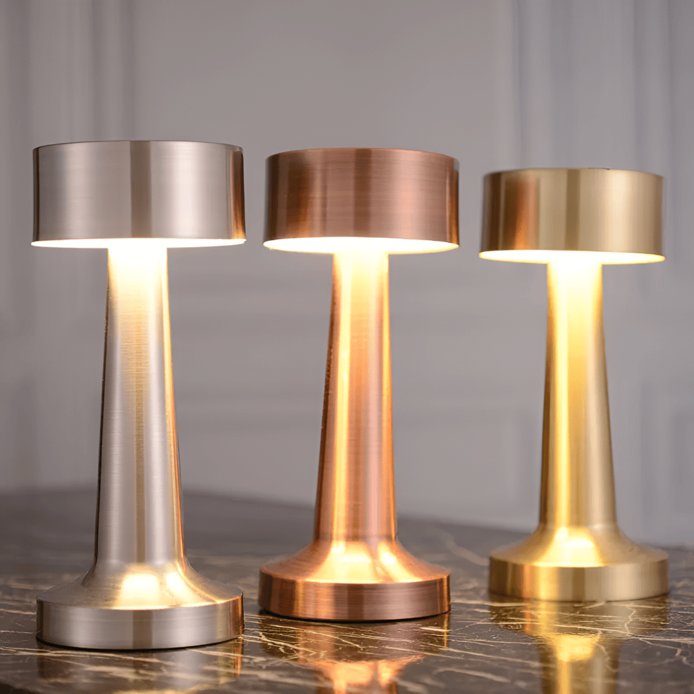 RetroLight - Élégante lampe de table LED pour restaurant avec chargeur USB sans fil