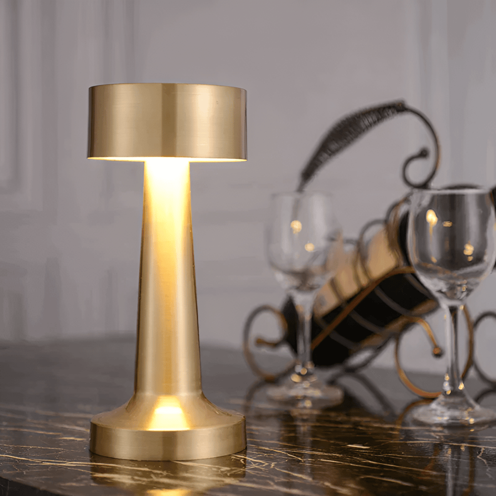 RetroLight - Élégante lampe de table LED pour restaurant avec chargeur USB sans fil