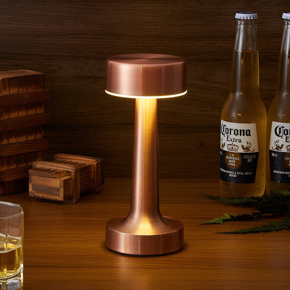 RetroLight - Élégante lampe de table LED pour restaurant avec chargeur USB sans fil