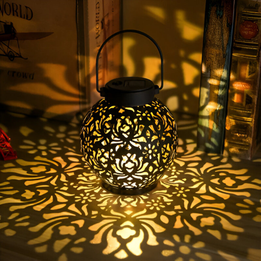 Lanterne Solaire Suspendue Rustique pour Extérieur - Éclairage de Jardin LED Étanche avec Design Artistique