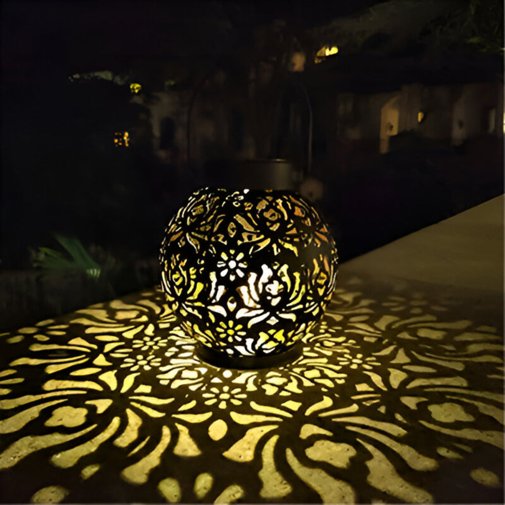 Lanterne Solaire Suspendue Rustique pour Extérieur - Éclairage de Jardin LED Étanche avec Design Artistique