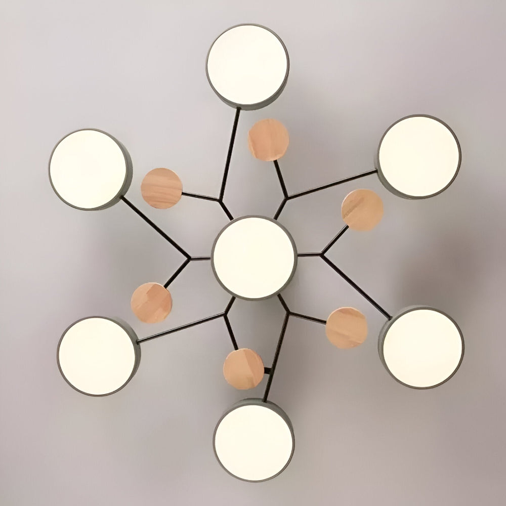 Lampe de plafond LED avec détails en bois – design moderne avec plusieurs options d'éclairage