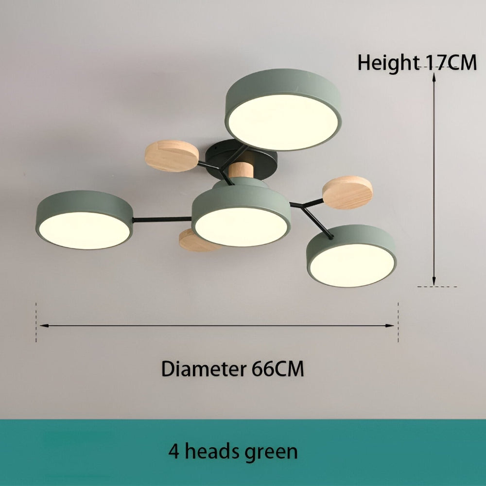 Lampe de plafond LED avec détails en bois – design moderne avec plusieurs options d'éclairage