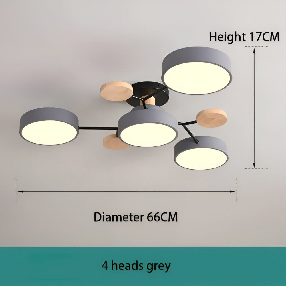 Lampe de plafond LED avec détails en bois – design moderne avec plusieurs options d'éclairage