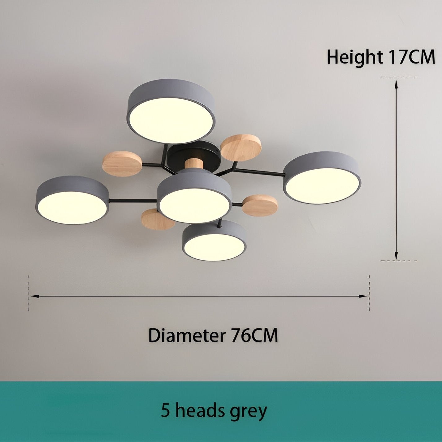 Lampe de plafond LED avec détails en bois – design moderne avec plusieurs options d'éclairage
